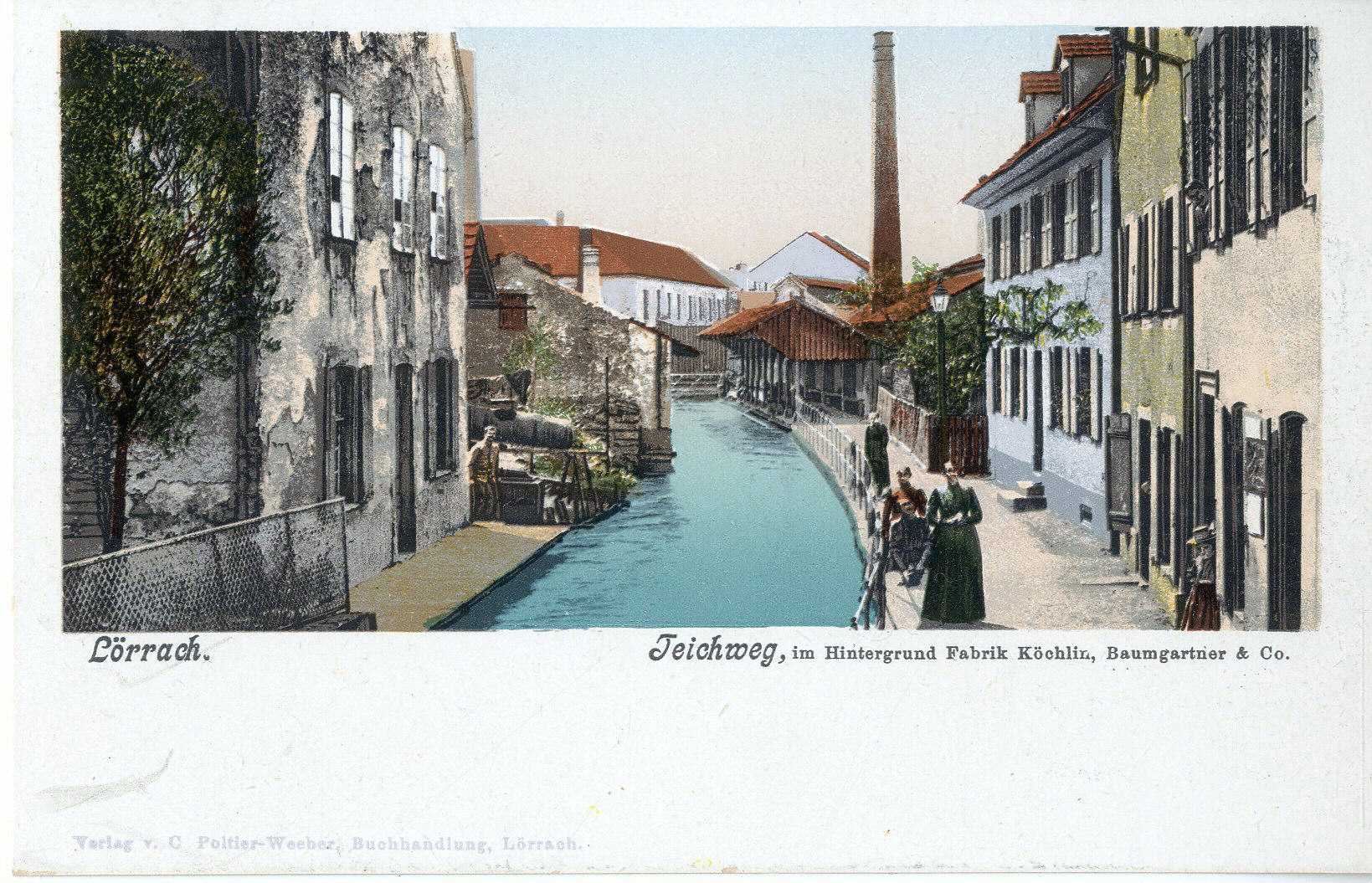 Firma KBC, gesehen vom Teichweg um 1910. Sammlung Dreiländermuseum, Po 2720 © Dreiländermuseum